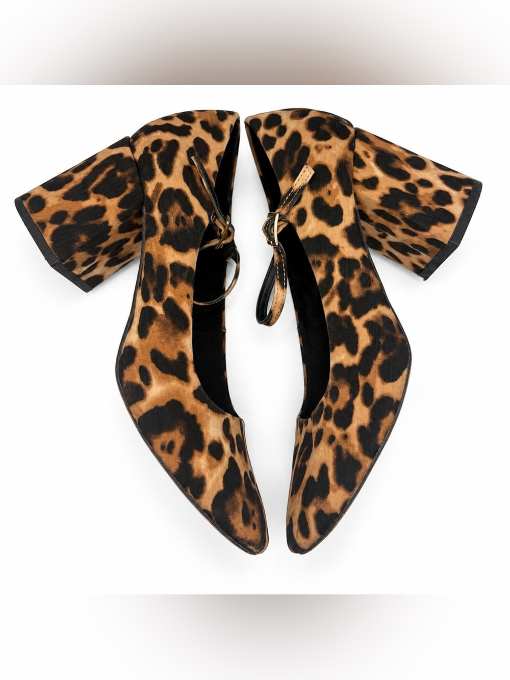 ASOS Design Studio Mid Block Heels Leopard Print Size US 9